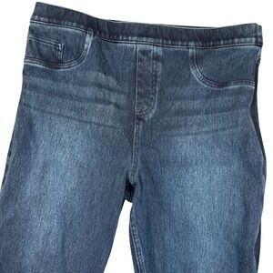 Spanx Jean-ish Ankle Leggings Dark Wash Denim Pull On XL Womens